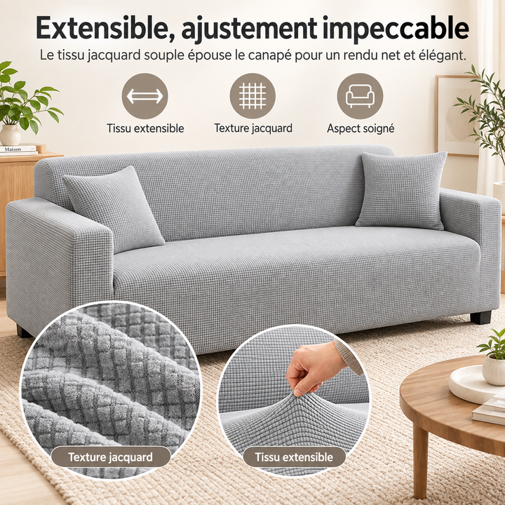 Housse de canapé pet friendly, lavable machine, textile maison durable et stylé.