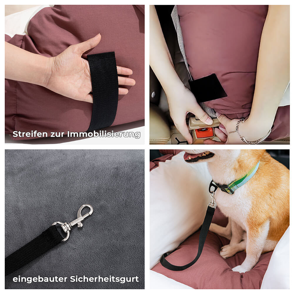 Panier de transport pour chien en voiture, parfait accessoire pour les voyages.