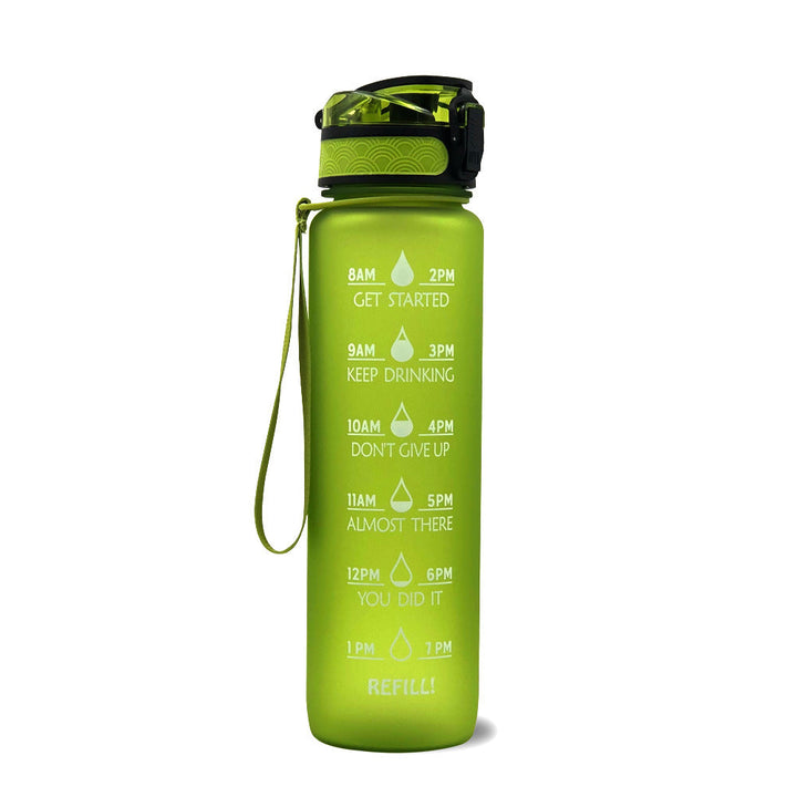 Bouteille d'eau motivation 1 litre. Couleurs dégradées. Portable, sans BPA. Parfaite pour hydratation au sport/bureau.