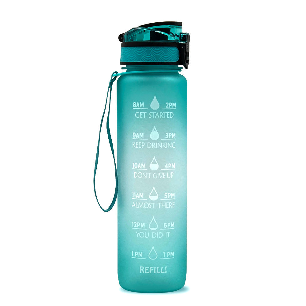Bouteille d'eau portable 1L aux couleurs dégradées. Parfaite pour hydratation sport ou bureau. Sans BPA.