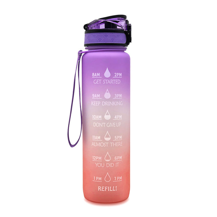 Bouteille d'eau 1 litre dégradée, sans BPA. Réutilisable, écologique. Parfaite pour l'hydratation quotidienne.