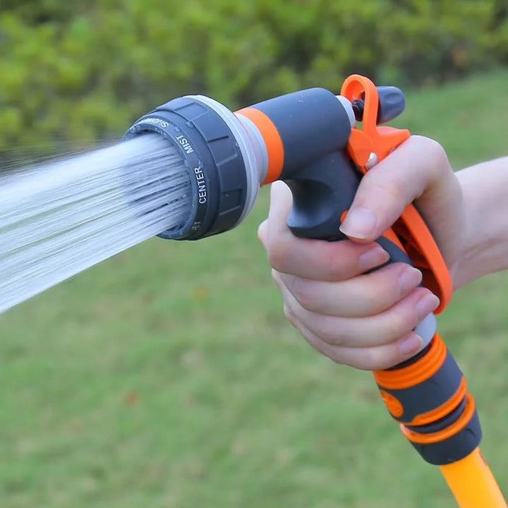 Pulvérisateur de jardin multifonction à 8 modes, arrosage et nettoyage faciles.
