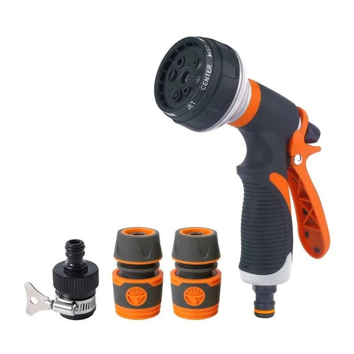 Jet puissant du pulvérisateur de jardin 8 modes, parfait pour arrosage et nettoyage extérieur.