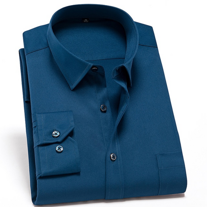 Chemise homme stretch, s'adapte à toutes les morphologies, infroissable pour un style impeccable et confortable.