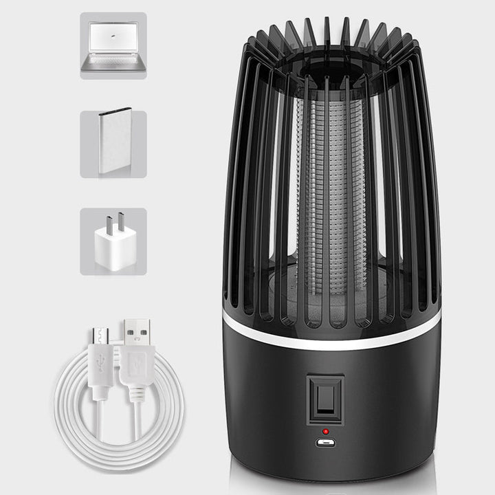 Appareil anti-moustiques électrique UV, léger et compact, parfait pour voyages ou camping, recharge USB.