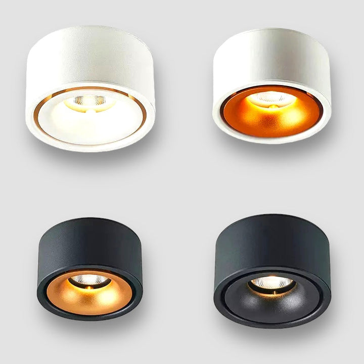 Spot LED encastré de plafond, anti-éblouissement, design moderne et orientable pour éclairage intérieur.