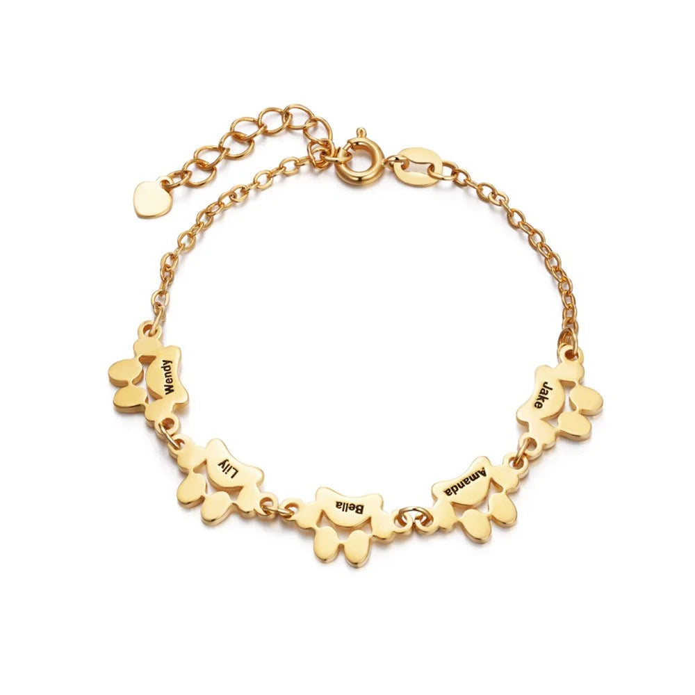 Bracelet PawEmbrace gravé, bijou en acier inoxydable. Un souvenir personnalisé pour célébrer votre animal de compagnie.