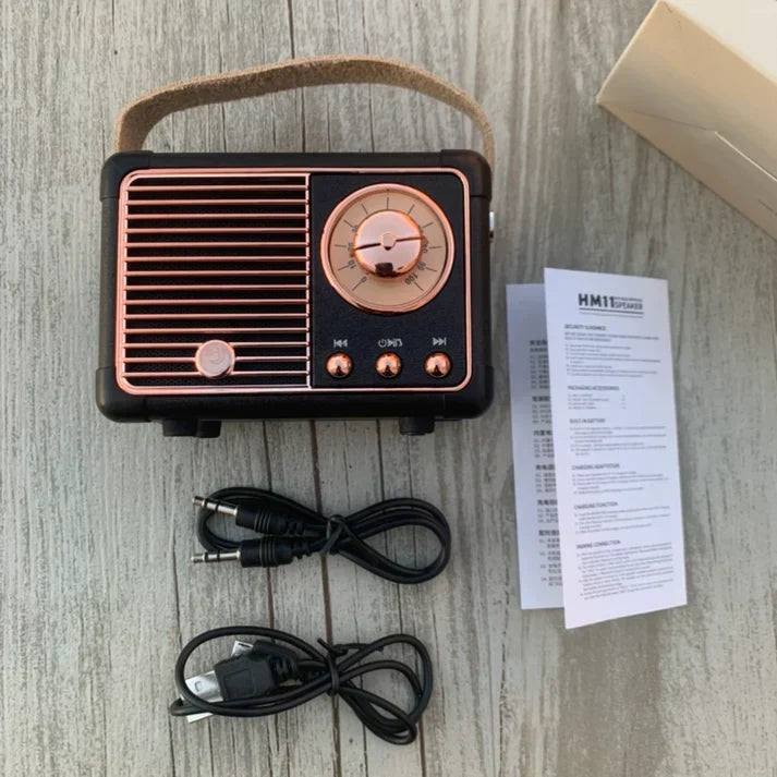 Enceinte sans fil rétro élégante, son stéréo premium et portable pour toutes vos musiques.