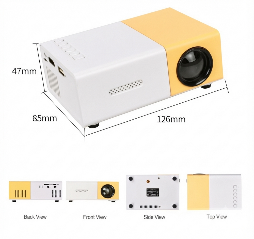 Projecteur portable Full HD ultra-lumineux pour soirées films en extérieur, vidéoprojection multimédia.