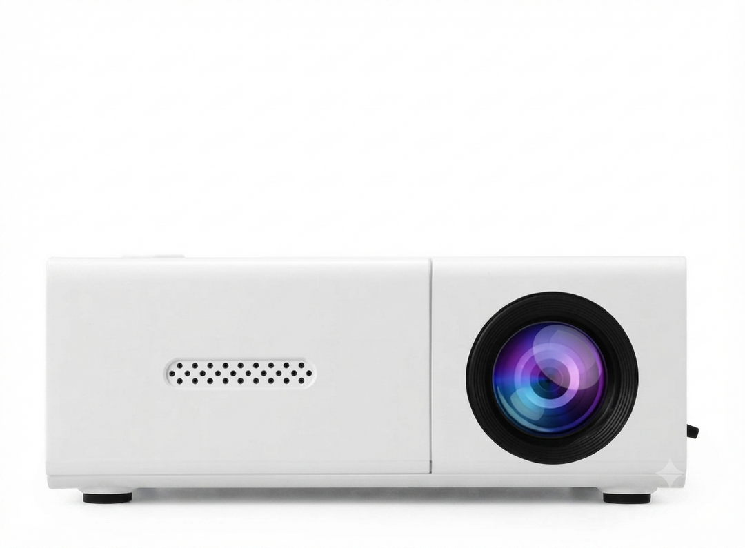 Mini projecteur portable LumoBeam 3000 lumens, idéal pour home cinéma Full HD et divertissement.