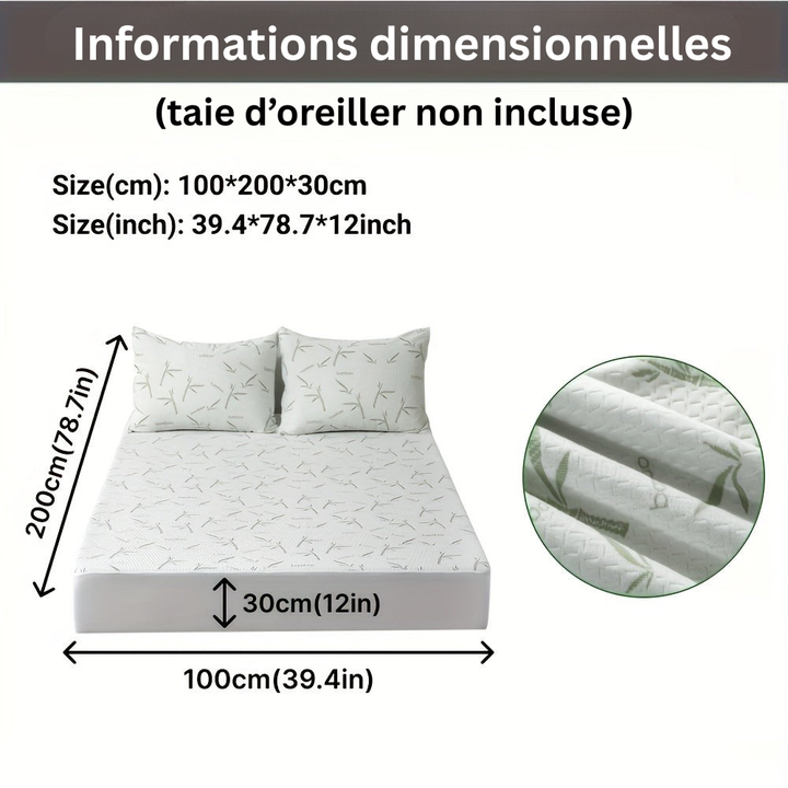 Literie BambooCool : protège-matelas respirant et rafraîchissant pour un sommeil amélioré.