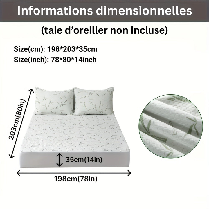 Gardez votre matelas frais avec ce protège-matelas BambooCool, doux et respirant.