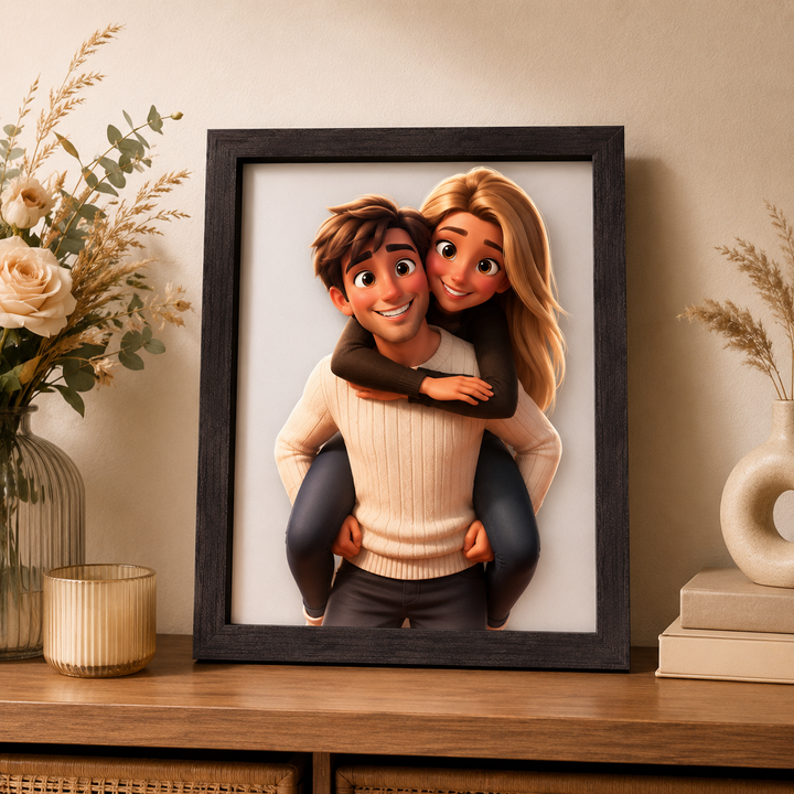 Magnifiez vos photos avec ce cadre personnalisé effet 3D cartoon. Un souvenir gravé pour toujours.