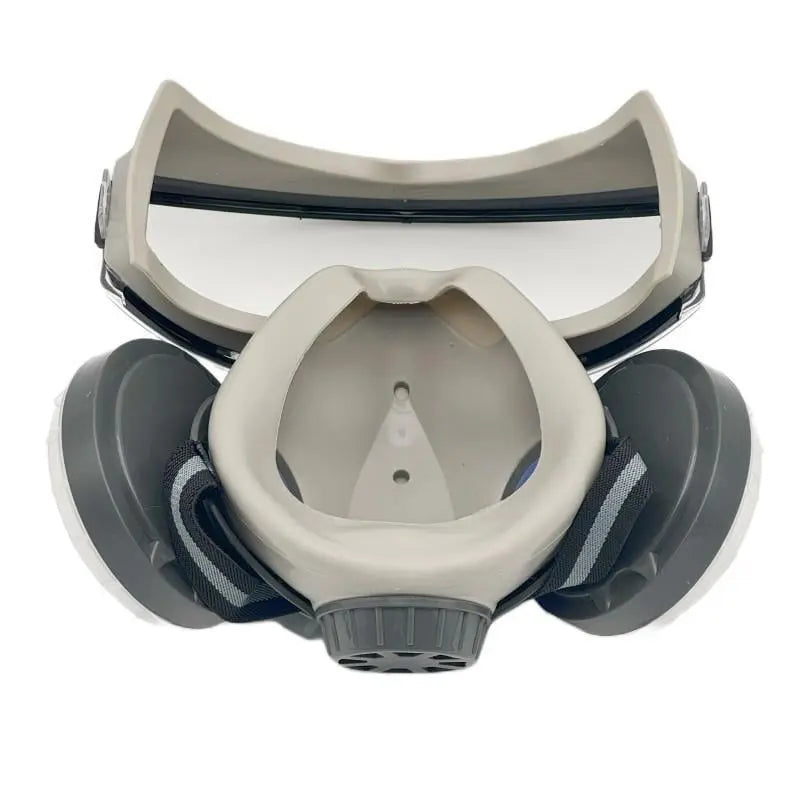 Équipement de protection professionnel: masque respiratoire avec filtration pour sécurité au travail, peinture et bricolage.