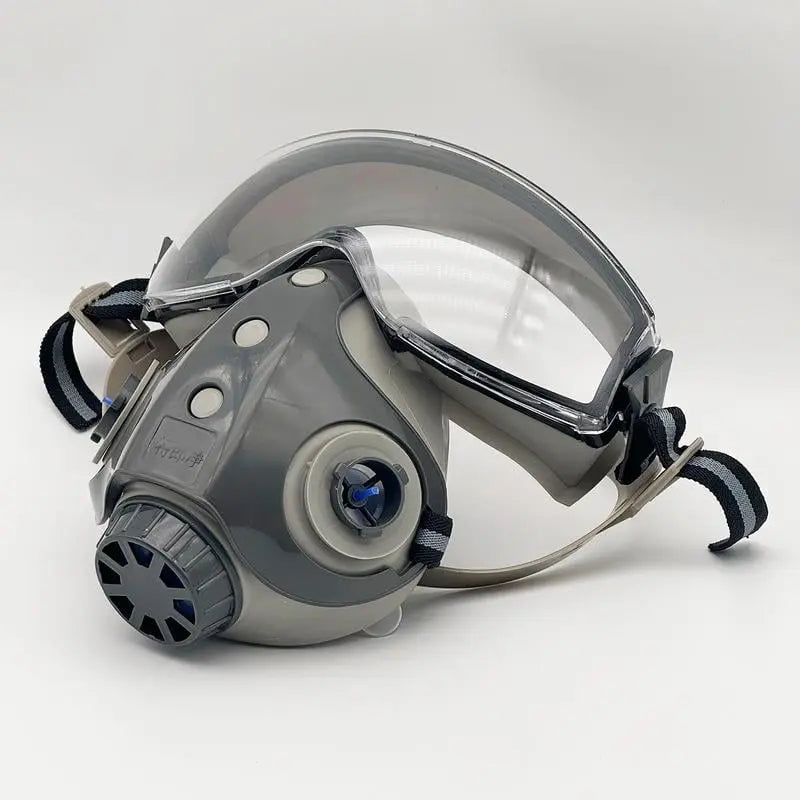 Masque réutilisable intégral avec visière, pour une protection respiratoire contre poussière fine et produits chimiques.