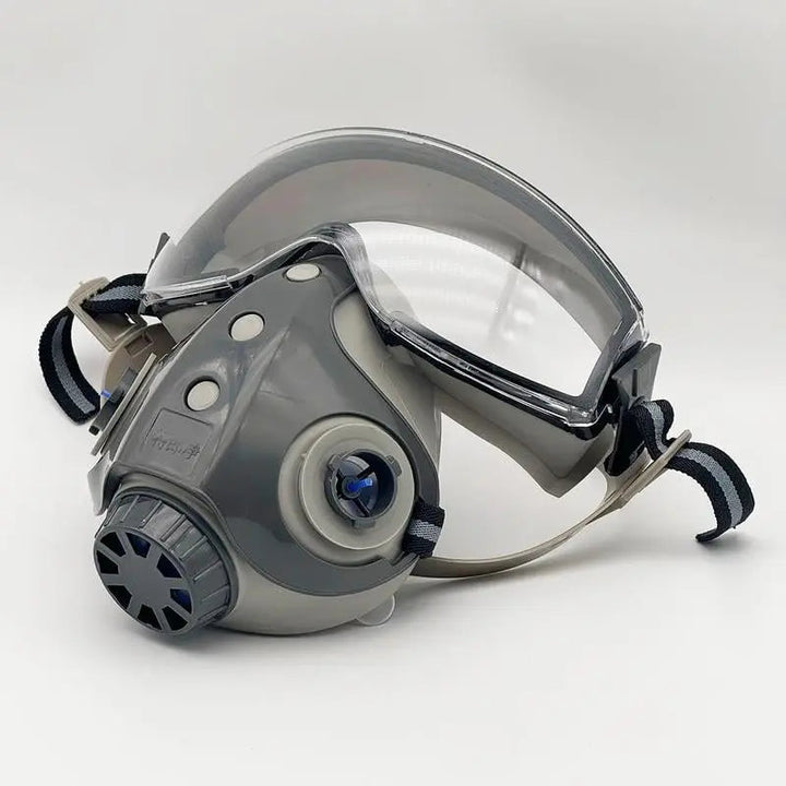Masque réutilisable intégral avec visière, pour une protection respiratoire contre poussière fine et produits chimiques.