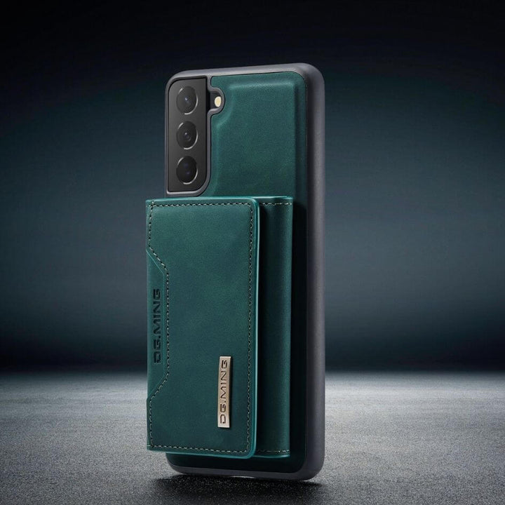 Étui de protection en cuir véritable pour téléphone, doté d'une fermeture magnétique fiable.