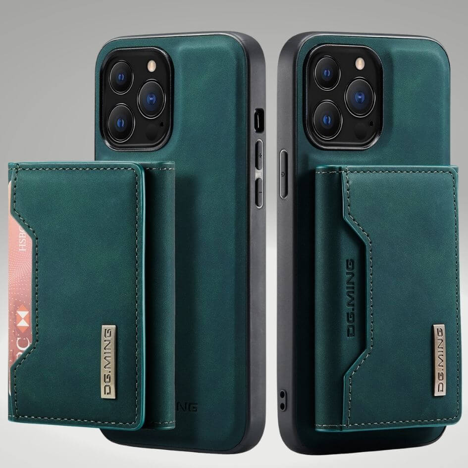 Élégant étui en cuir avec rabat magnétique pour une protection optimale du smartphone.