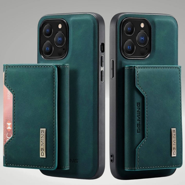 Élégant étui en cuir avec rabat magnétique pour une protection optimale du smartphone.