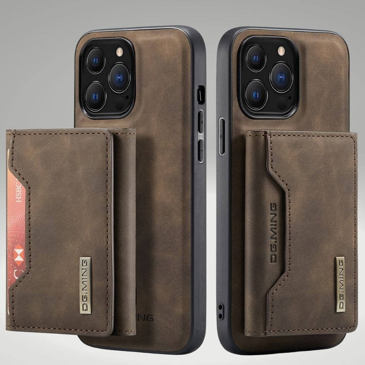 Pratique étui portefeuille en cuir avec aimant puissant, sécurisant votre téléphone.