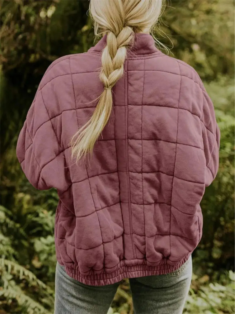 Blouson femme matelassé hiver, élégant et chaud, mode décontractée chic.