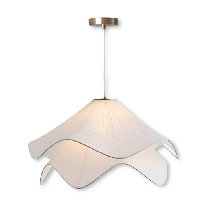 Lampe de plafond Japandi, tissu à fleurs, pour une décoration intérieure moderne et un éclairage zen.