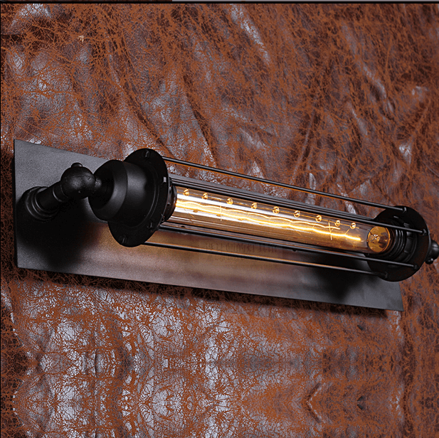 Luminaire mural noir E27, design industriel, pour une lumière d'ambiance raffinée et efficace.