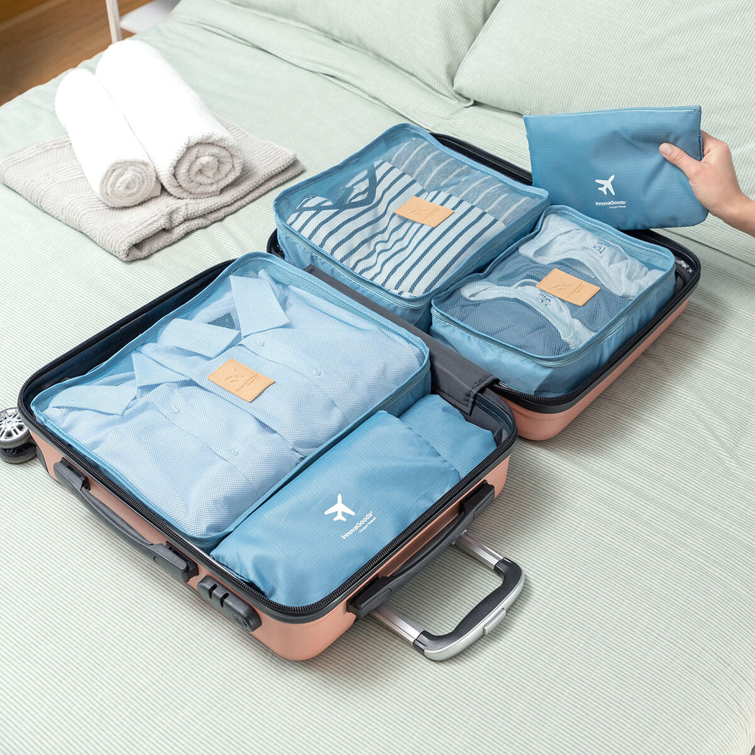 Jeu polyvalent de sacs de rangement pour voyage, parfait pour vêtements, accessoires et une valise organisée.