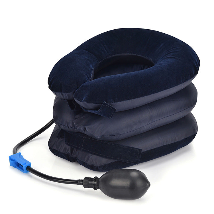 Coussin de traction cervicale gonflable offrant confort et relaxation pour la nuque.