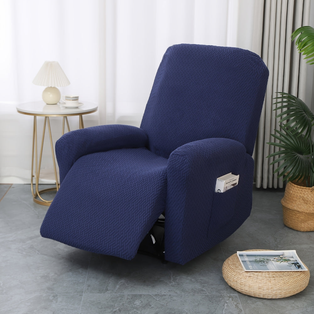 Housse de fauteuil relax en microfibre douce beige, protégeant et décorant élégamment votre salon.