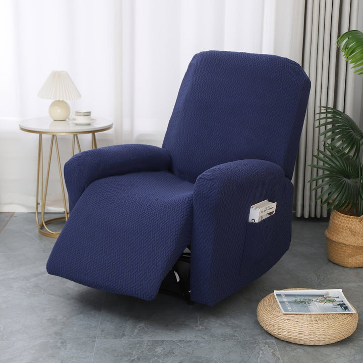 Housse de fauteuil relax en microfibre douce beige, protégeant et décorant élégamment votre salon.