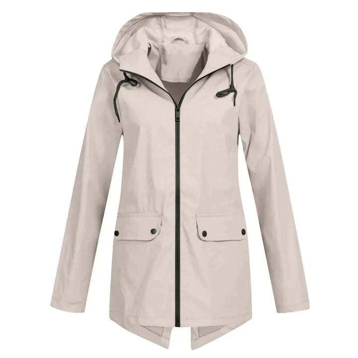 Manteau de pluie long femme, élégant et imperméable, idéal pour la protection extérieure.