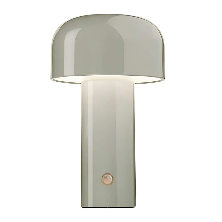 Détail de la lampe de table vintage LED sans fil, avec bouton de réglage de la luminosité dimmable.