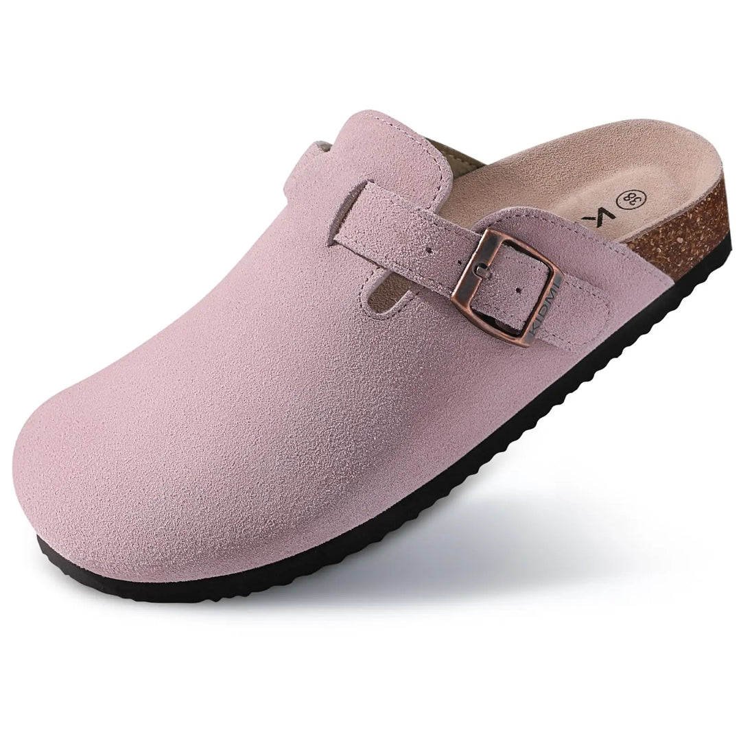 Chaussures décontractées unisexe en daim doux, style sabot pour le bien-être à la maison.