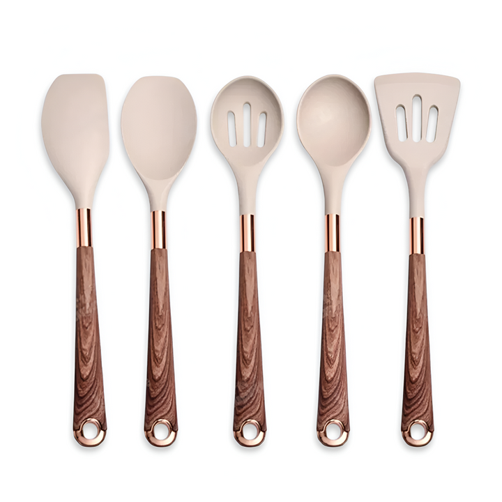 Grand ensemble d'ustensiles de chef en silicone, antiadhésif, pour remuer, servir et toutes vos préparations.