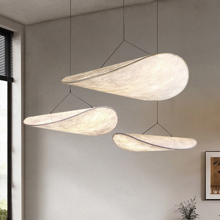 Lustre LED moderne DuPont, design épuré Scandi-Japonais. Apporte une lumière douce et une touche déco unique.