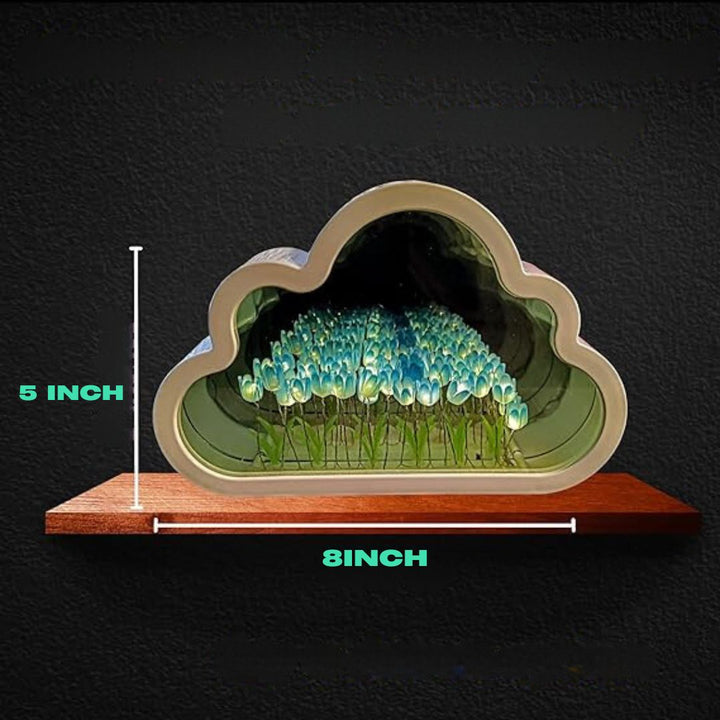 Cadeau idéal: Lampe de table tulipes LED avec effet miroir infini, éclairage d'ambiance.