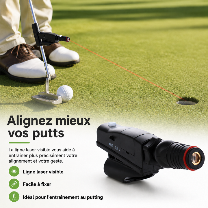 Putter laser pour golf, accessoire pratique pour corriger votre technique et précision.