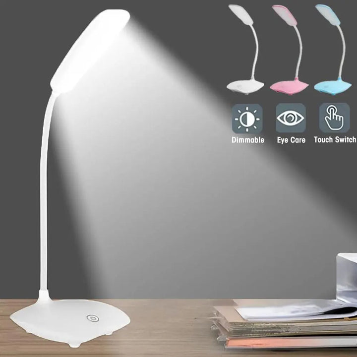 Lampe LED portable et pliable, rechargeable sans fil, avec luminosité réglable. Idéale pour divers usages.