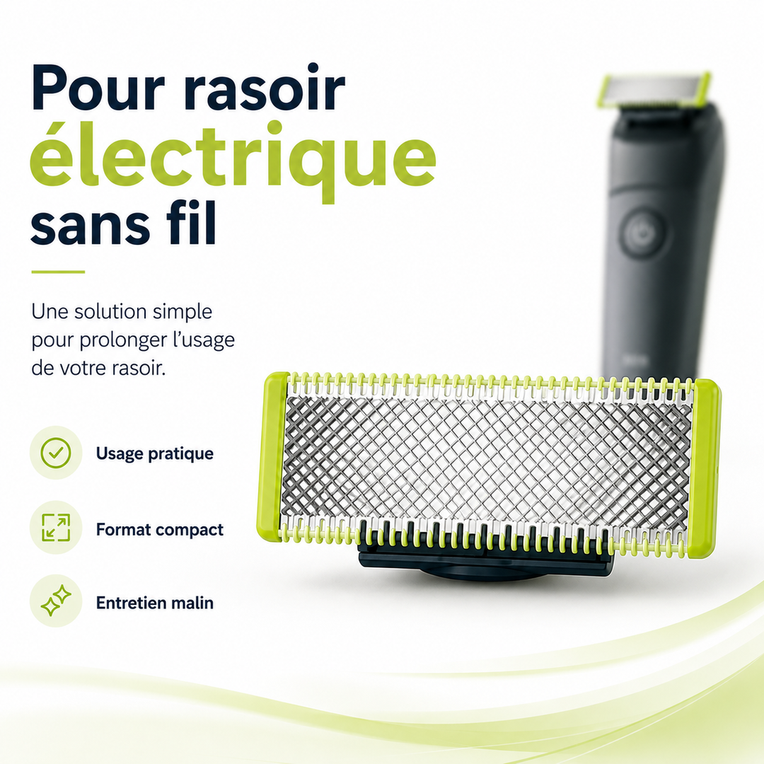 Entretien rasoir électrique : lames de rechange durables pour une hygiène masculine optimale.
