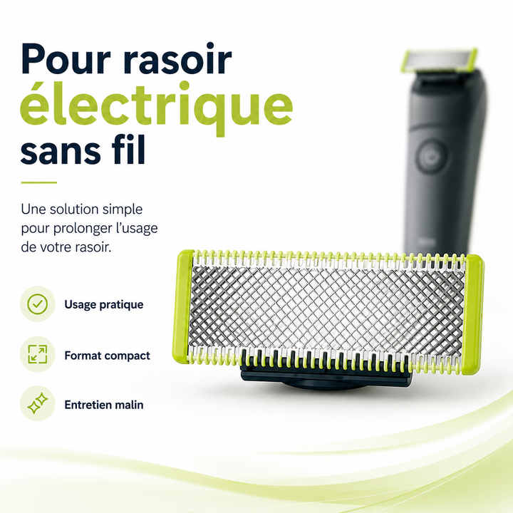 Entretien rasoir électrique : lames de rechange durables pour une hygiène masculine optimale.