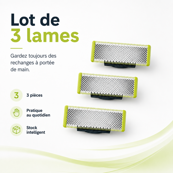 Gros plan : Lame de rasoir électrique de rechange, tranchant affûté pour un rasage ultra-précis.