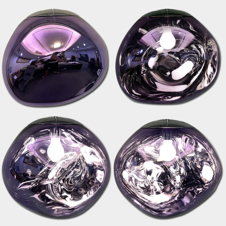 Éclairage LED design lave, lustre moderne pour salon, ambiance sophistiquée.
