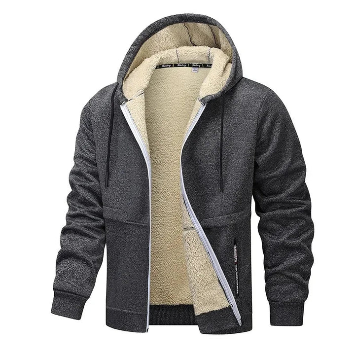 Veste homme décontractée à capuche, offrant chaleur et confort. Parfaite pour un style urbain en hiver.