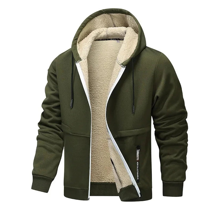 Veste homme chaude et polyvalente avec capuche, conçue pour un confort optimal en hiver et automne.