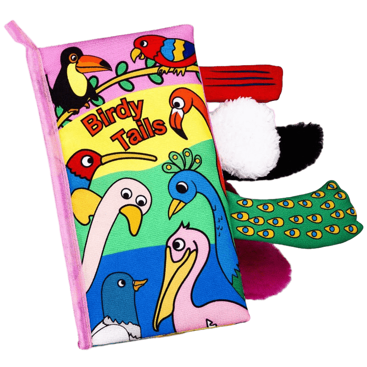 Livre d'activités en tissu, thématique animaux, pour bébés; doux, coloré et idéal pour le jeu d'éveil et le développement.