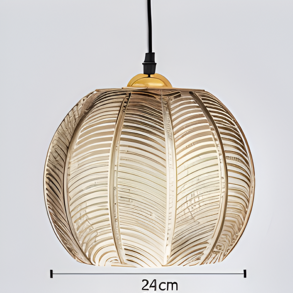 Luminaire suspendu LeafyRib, parfait pour salon, cuisine, chambre; design scandinave élégant et rétro.
