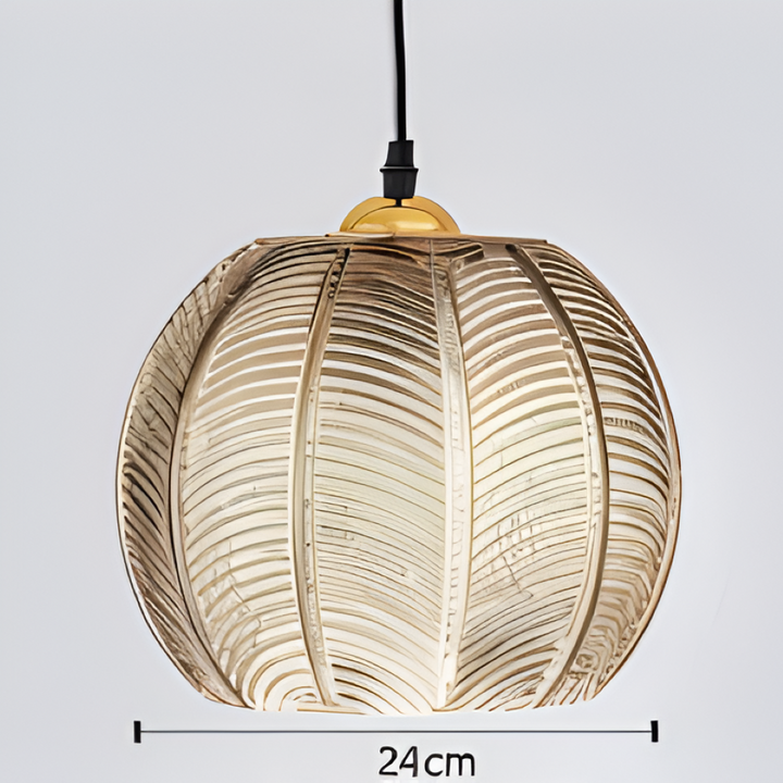 Luminaire suspendu LeafyRib, parfait pour salon, cuisine, chambre; design scandinave élégant et rétro.