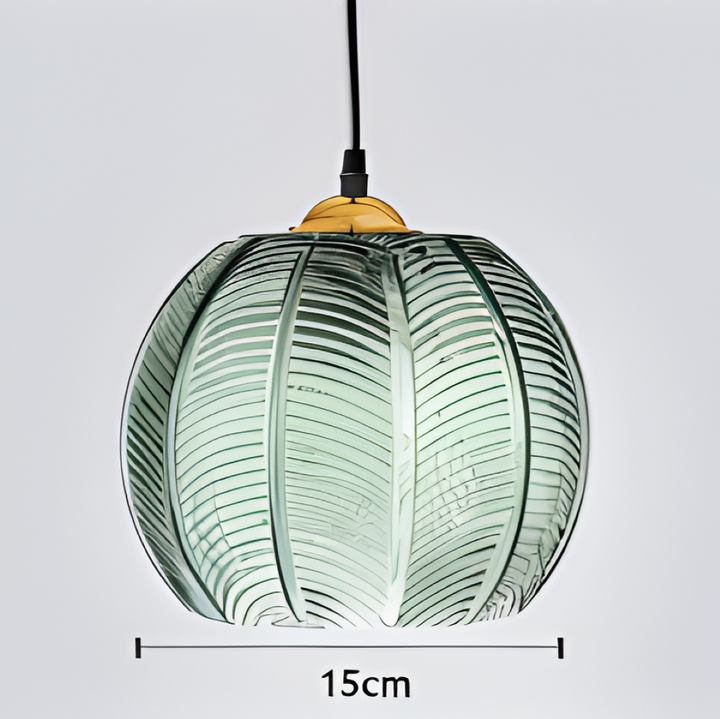 Suspension LeafyRib moderne, éclairage intérieur élégant avec lumière douce LED, style rétro chic.