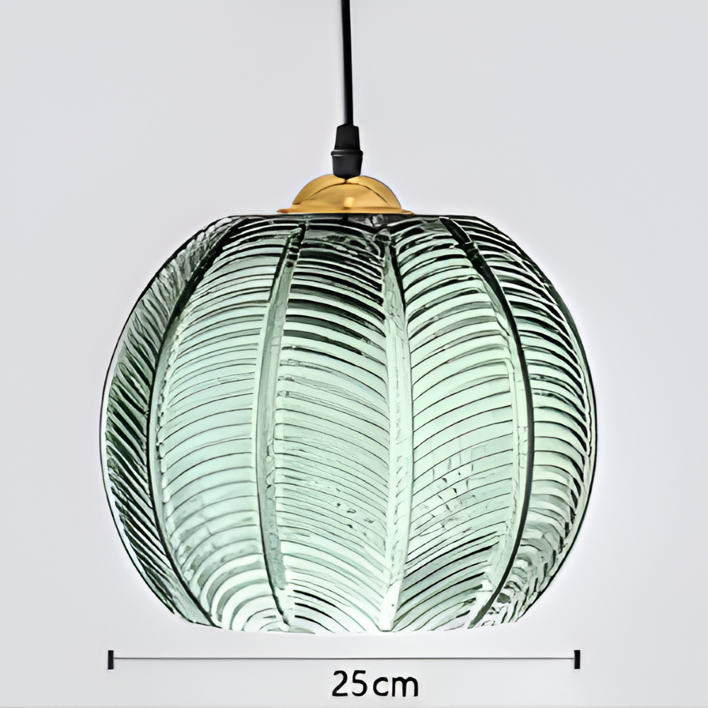 Luminaire suspendu LeafyRib, éclairage LED élégant pour cuisine, salon ou chambre, design rétro scandinave.